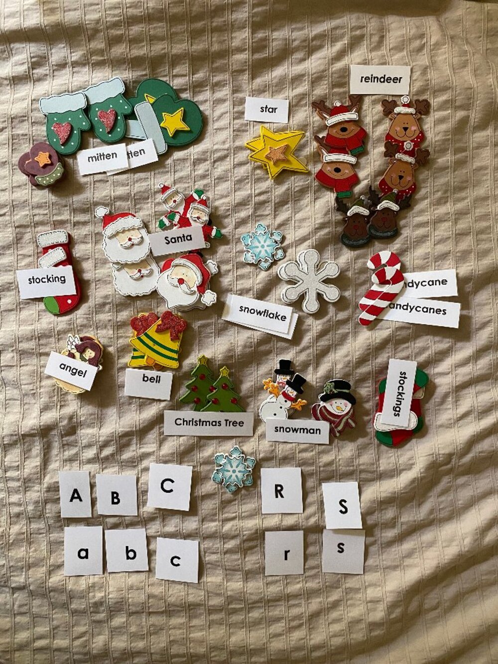 Handmade Magnetic Christmas Matching Game Educational Montessori Learning Kit